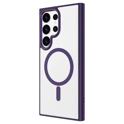 Galaxy S24 Ultra Kılıf M-safe Şarj Özellikli Zore Krom M-safe Silikon Kılıf