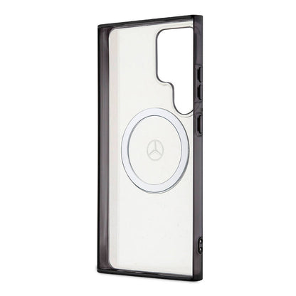 Galaxy S24 Ultra Kılıf Mercedes Benz Orijinal Lisanslı M-safe Şarj Özellikli PC TPU Transparan Black Ring Kılıf