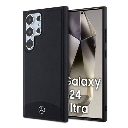 Galaxy S24 Ultra Kılıf Mercedes Benz orijinal Lisanslı M-safe Şarj Özellikli Deri Dokumalı Sade Kılıf