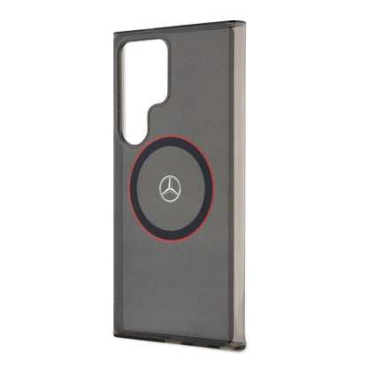 Galaxy S24 Ultra Kılıf Mercedes Benz orijinal Lisanslı M-safe Şarj Özellikli IML Yıldız Logolu Red Ring Kılıf
