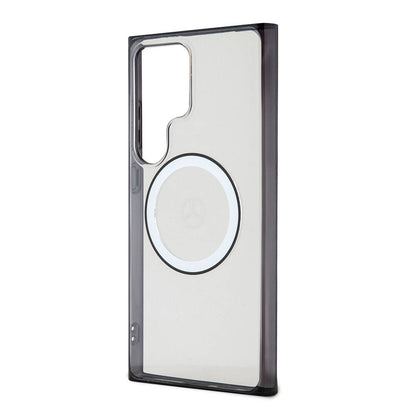 Galaxy S24 Ultra Kılıf Mercedes Benz OrijinalLisanslı M-safe Şarj Özellikli PC TPU Transparan Black Ring Kılıf