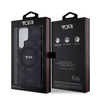 Galaxy S24 Ultra Kılıf TUMI Orijinal Lisanslı M-safe Şarj Özellikli Buzlanmış Saydam Ağ Kamuflajı Desenli Kılıf