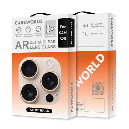 Galaxy S25 CaseWorld Alloy Serisi Oleofobik Anti Reflective Kamera Lens Koruyucu