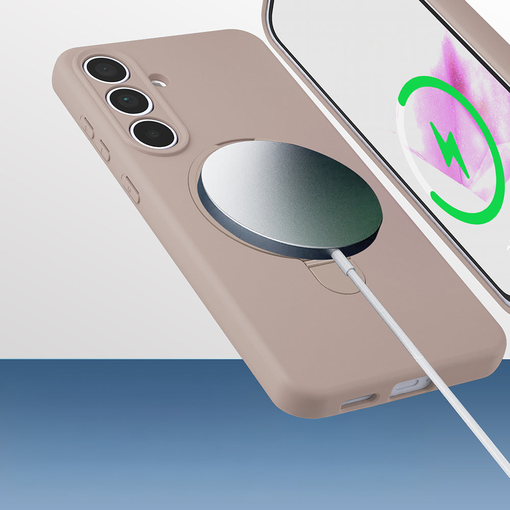 Galaxy S25 FE Kılıf M-safe Şarj Özellikli Standlı Zore Samara Kılıf