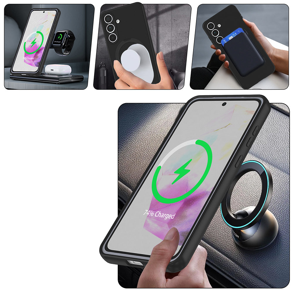 Galaxy S25 FE Kılıf M-safe Şarj Özellikli Standlı Zore Samara Kılıf