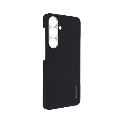 Galaxy S25 Kılıf M-safe Şarj Özellikli 600D Aramid Fiber Pitaka Ultra-Slim Classic Serisi Black-Grey Twill Kılıf