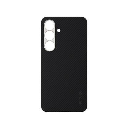 Galaxy S25 Kılıf M-safe Şarj Özellikli 600D Aramid Fiber Pitaka Ultra-Slim Classic Serisi Black-Grey Twill Kılıf