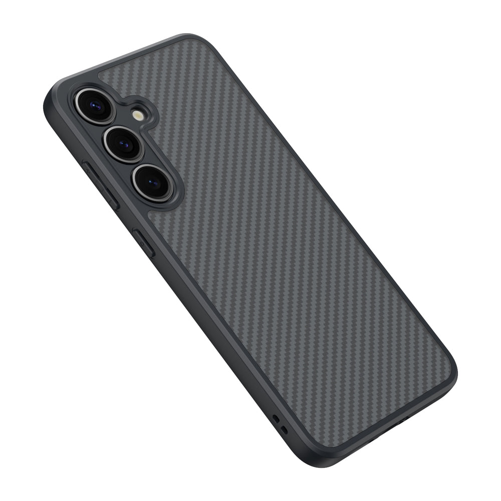 Galaxy S25 Kılıf M-safe Şarj Özellikli Karbon Fiber Tasarımlı Zore Elnino Kılıf