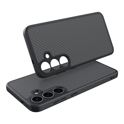 Galaxy S25 Kılıf M-safe Şarj Özellikli Karbon Fiber Tasarımlı Zore Elnino Kılıf