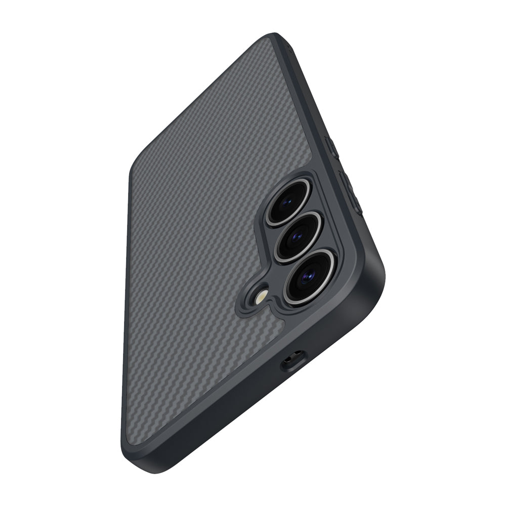 Galaxy S25 Kılıf M-safe Şarj Özellikli Karbon Fiber Tasarımlı Zore Elnino Kılıf