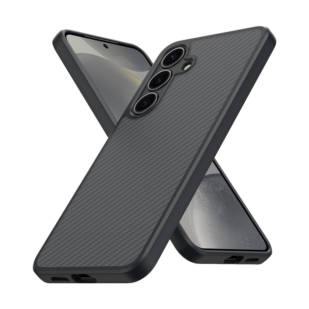 Galaxy S25 Kılıf M-safe Şarj Özellikli Karbon Fiber Tasarımlı Zore Elnino Kılıf