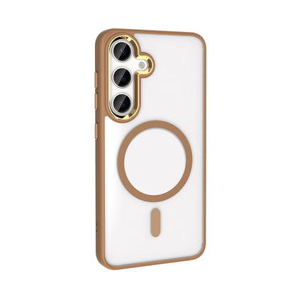 Galaxy S25 Kılıf M-safe Şarj Özellikli Zore Krom M-safe Silikon Kılıf