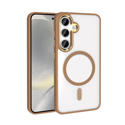 Galaxy S25 Kılıf M-safe Şarj Özellikli Zore Krom M-safe Silikon Kılıf