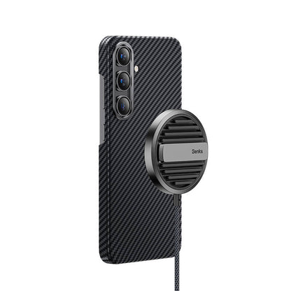 Galaxy S25 Plus Kılıf M-safe Şarj Özellikli Karbon Fiber Benks Essential ArmorAir 600D Kevlar Kılıf