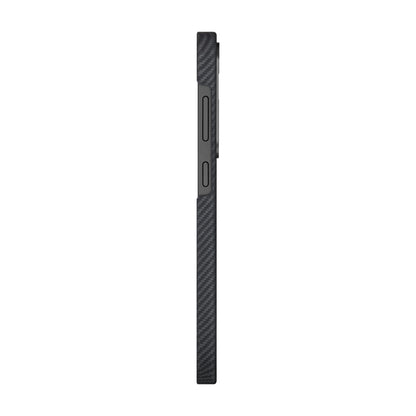 Galaxy S25 Plus Kılıf M-safe Şarj Özellikli 600D Aramid Karbon Fiber Pitaka Ultra-Slim Classic Serisi Black-Grey Twill Kılıf