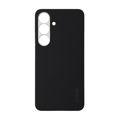 Galaxy S25 Plus Kılıf M-safe Şarj Özellikli 600D Aramid Fiber Pitaka Ultra-Slim Classic Serisi Black-Grey Twill Kılıf