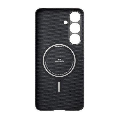 Galaxy S25 Plus Kılıf M-safe Şarj Özellikli 600D Aramid Fiber Pitaka Ultra-Slim Classic Serisi Black-Grey Twill Kılıf
