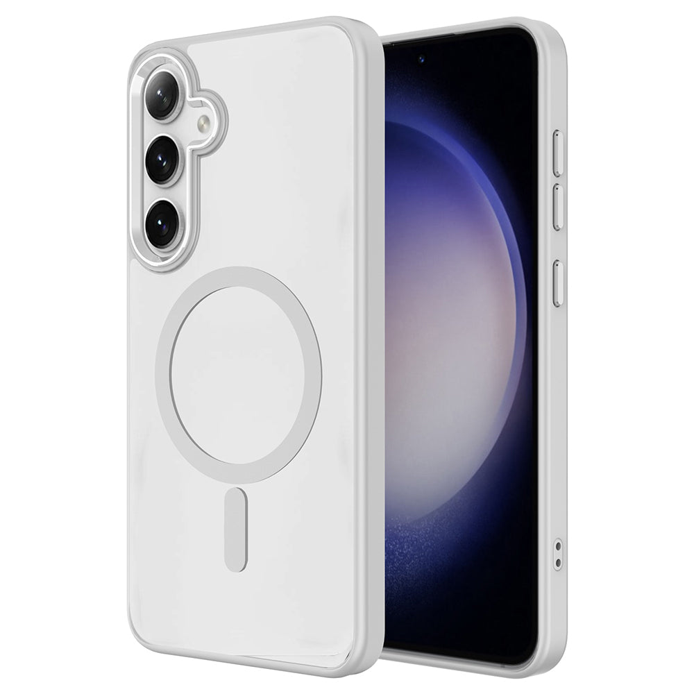 Galaxy S25 Plus Kılıf M-safe Şarj Özellikli Zore Krom M-safe Silikon Kılıf