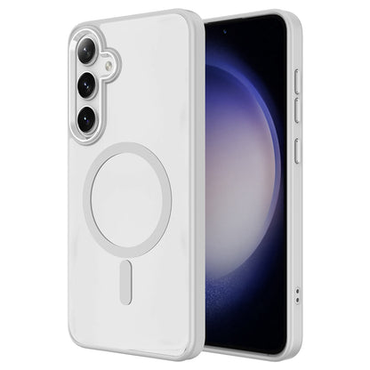 Galaxy S25 Plus Kılıf M-safe Şarj Özellikli Zore Krom M-safe Silikon Kılıf