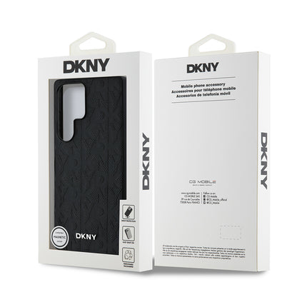 Galaxy S25 Ultra Kılıf DKNY Orijinal Lisanslı Magnetik PU Deri Grid Pattern Kılıf