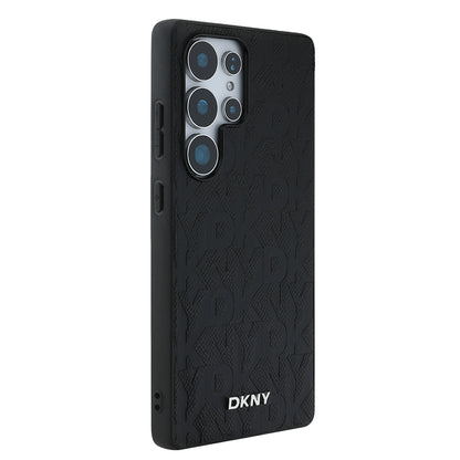 Galaxy S25 Ultra Kılıf DKNY Orjinal Lisanslı Magnetik PU Deri Grid Pattern Kılıf