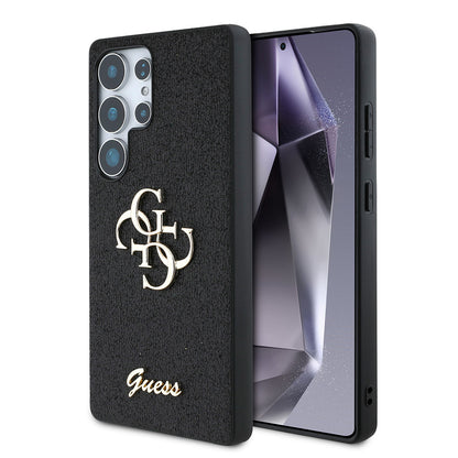 Galaxy S25 Ultra Kılıf Guess Orijinal Lisanslı 4G Büyük Metal Logolu Glitter Kılıf