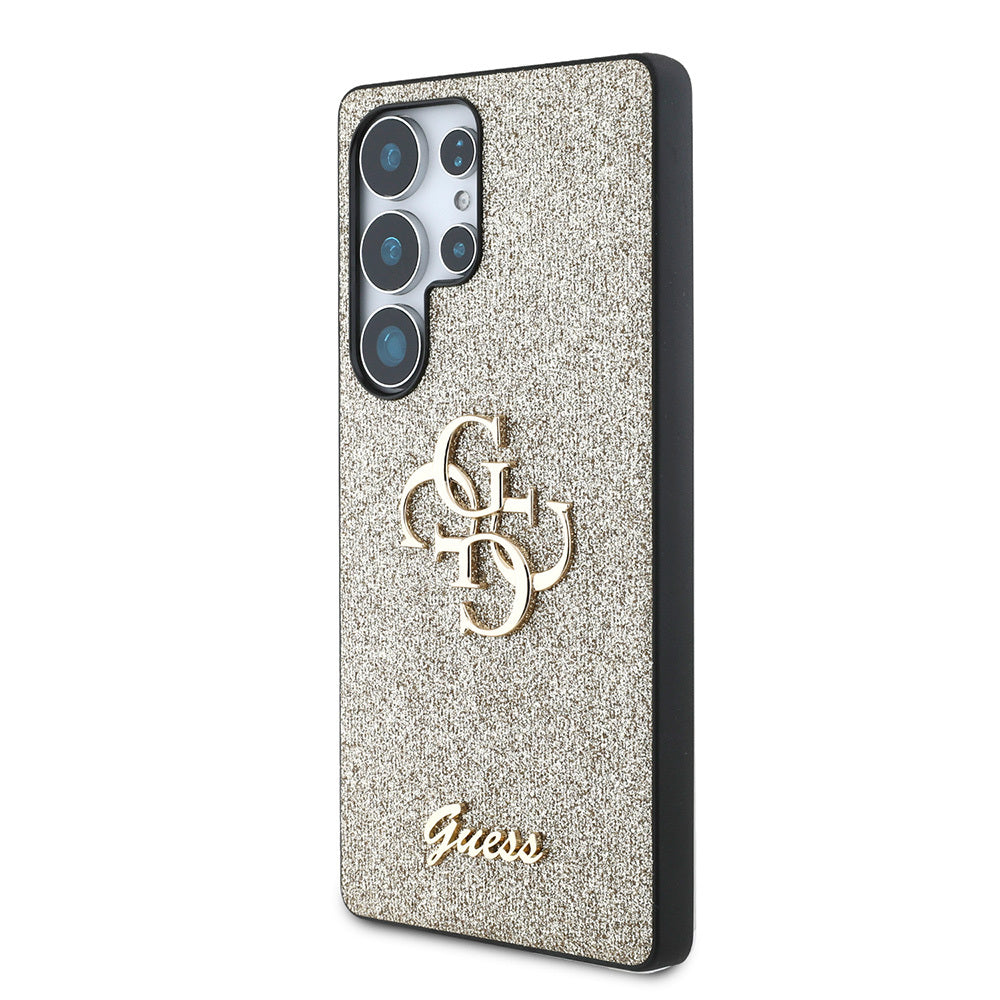 Galaxy S25 Ultra Kılıf Guess Orijinal Lisanslı 4G Büyük Metal Logolu Glitter Kılıf