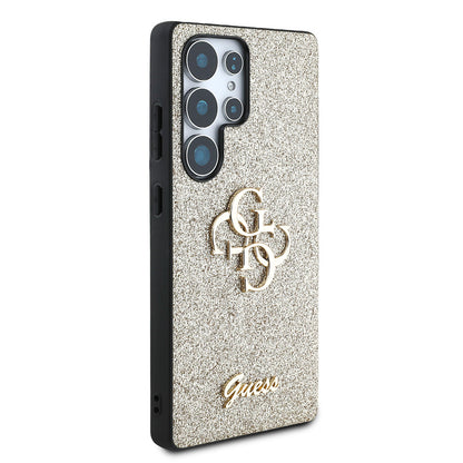 Galaxy S25 Ultra Kılıf Guess Orijinal Lisanslı 4G Büyük Metal Logolu Glitter Kılıf