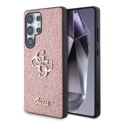 Galaxy S25 Ultra Kılıf Guess Orijinal Lisanslı 4G Büyük Metal Logolu Glitter Kılıf