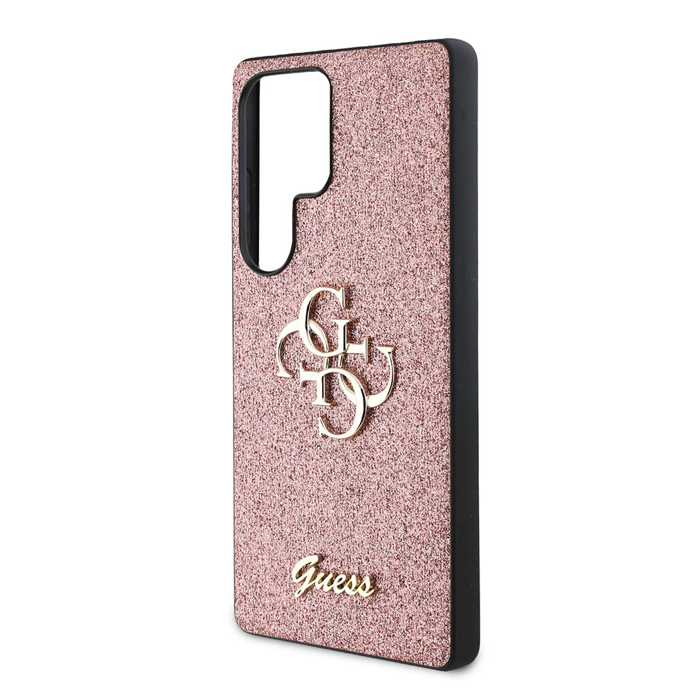 Galaxy S25 Ultra Kılıf Guess Orijinal Lisanslı 4G Büyük Metal Logolu Glitter Kılıf