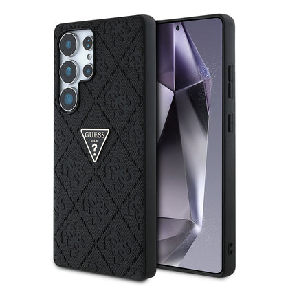 Galaxy S25 Ultra Kılıf Guess Orijinal Lisanslı 4G Desenli Sıcak Damgalı Üçgen Logolu Kılıf