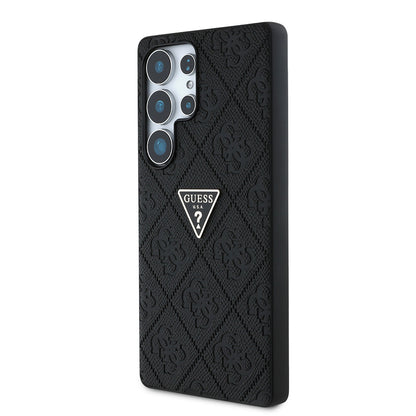 Galaxy S25 Ultra Kılıf Guess Orijinal Lisanslı 4G Desenli Sıcak Damgalı Üçgen Logolu Kılıf