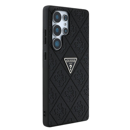 Galaxy S25 Ultra Kılıf Guess Orijinal Lisanslı 4G Desenli Sıcak Damgalı Üçgen Logolu Kılıf