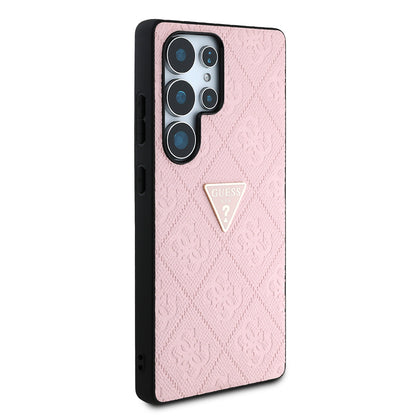 Galaxy S25 Ultra Kılıf Guess Orijinal Lisanslı 4G Desenli Sıcak Damgalı Üçgen Logolu Kılıf