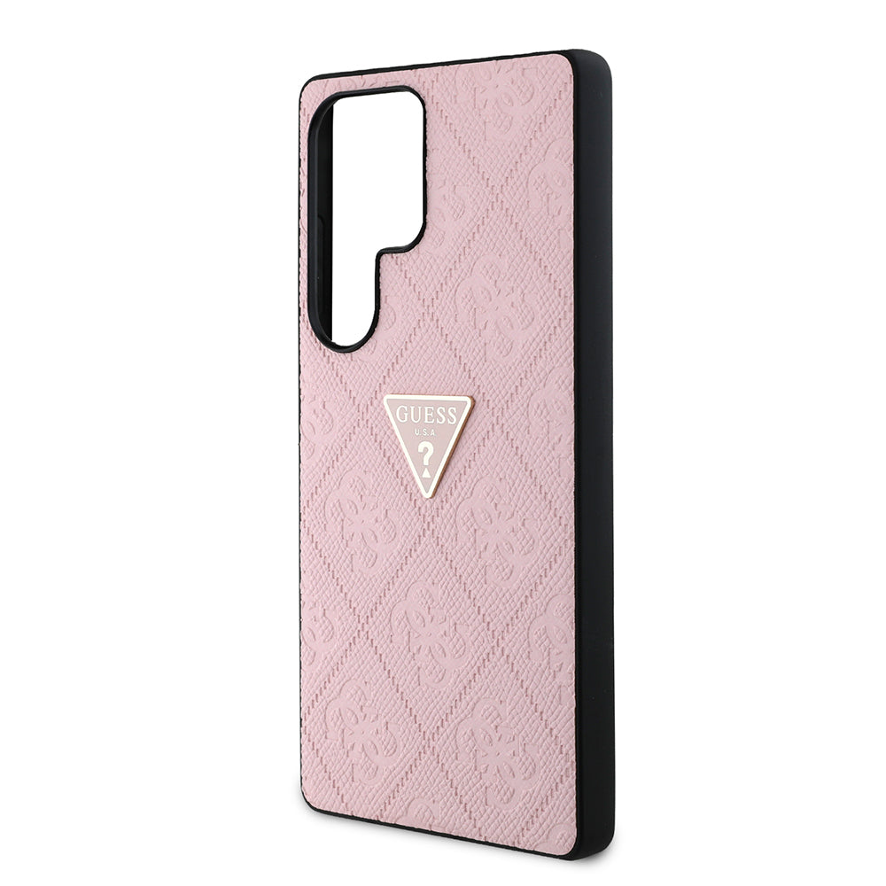 Galaxy S25 Ultra Kılıf Guess Orijinal Lisanslı 4G Desenli Sıcak Damgalı Üçgen Logolu Kılıf