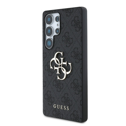 Galaxy S25 Ultra Kılıf Guess Orijinal Lisanslı PU Deri 4G Desenli Metal Büyük 4G ve Yazı Logolu Kılıf