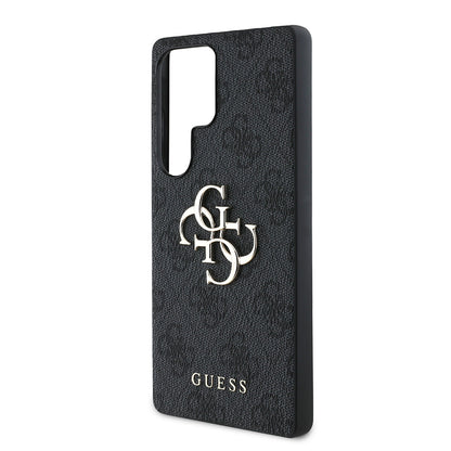 Galaxy S25 Ultra Kılıf Guess Orijinal Lisanslı PU Deri 4G Desenli Metal Büyük 4G ve Yazı Logolu Kılıf