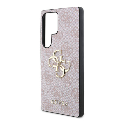 Galaxy S25 Ultra Kılıf Guess Orijinal Lisanslı PU Deri 4G Desenli Metal Büyük 4G ve Yazı Logolu Kılıf