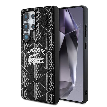 Galaxy S25 Ultra Kılıf Lacoste Orijinal Lisanslı M-safe Şarj Özellikli Mono Vintage Logo Kılıf