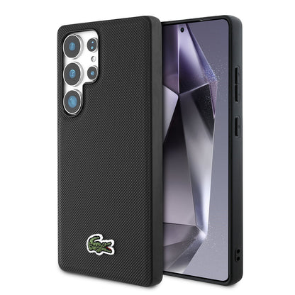 Galaxy S25 Ultra Kılıf Lacoste Orijinal Lisanslı PU Pike Desenli Arka Yüzey İkonik Timsah Dokuma Logolu Kılıf
