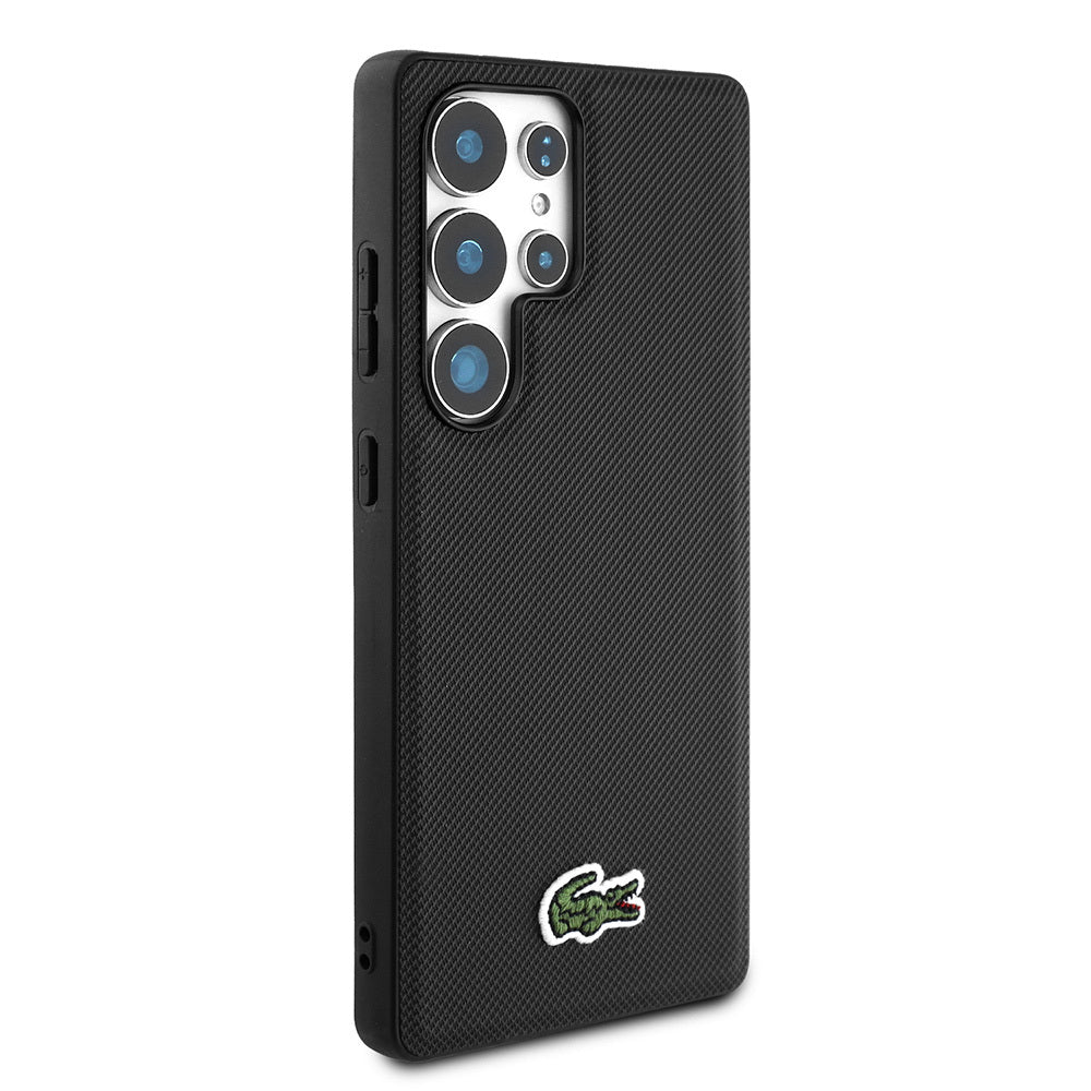 Galaxy S25 Ultra Kılıf Lacoste Orijinal Lisanslı PU Pike Desenli Arka Yüzey İkonik Timsah Dokuma Logolu Kılıf