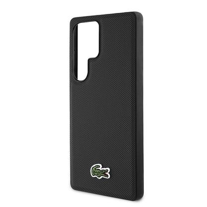 Galaxy S25 Ultra Kılıf Lacoste Orijinal Lisanslı PU Pike Desenli Arka Yüzey İkonik Timsah Dokuma Logolu Kılıf