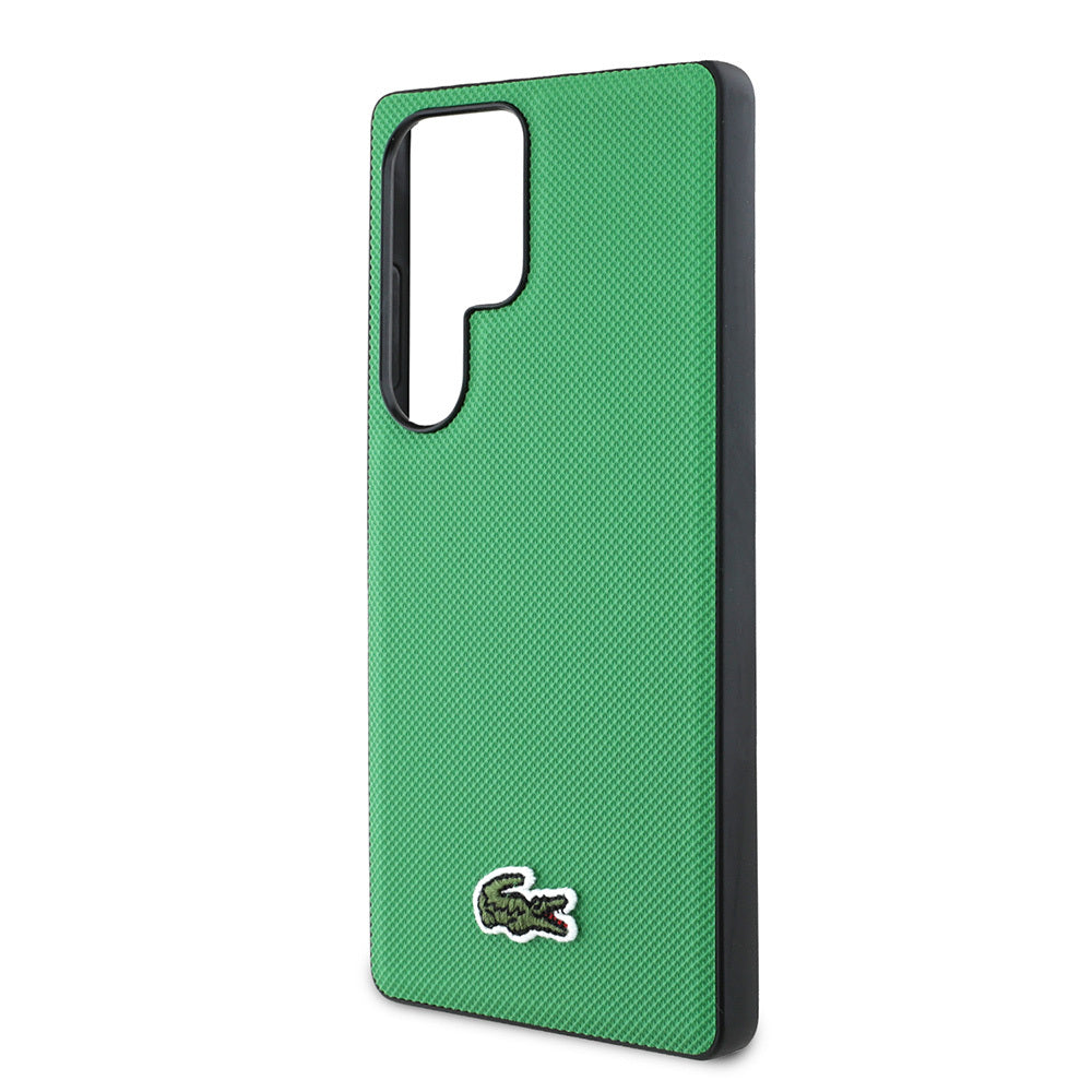 Galaxy S25 Ultra Kılıf Lacoste Orijinal Lisanslı PU Pike Desenli Arka Yüzey İkonik Timsah Dokuma Logolu Kılıf