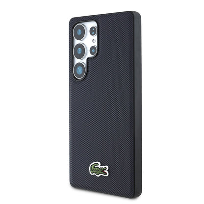 Galaxy S25 Ultra Kılıf Lacoste Orijinal Lisanslı PU Pike Desenli Arka Yüzey İkonik Timsah Dokuma Logolu Kılıf