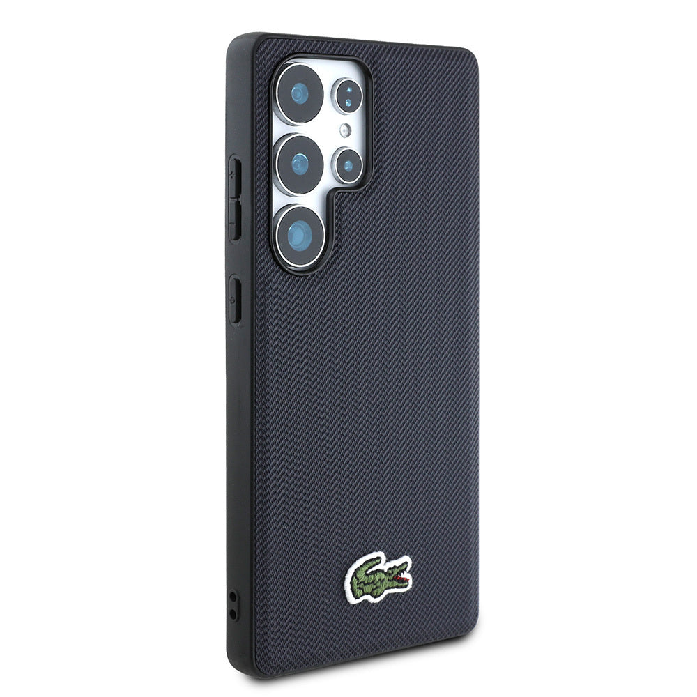 Galaxy S25 Ultra Kılıf Lacoste Orijinal Lisanslı PU Pike Desenli Arka Yüzey İkonik Timsah Dokuma Logolu Kılıf