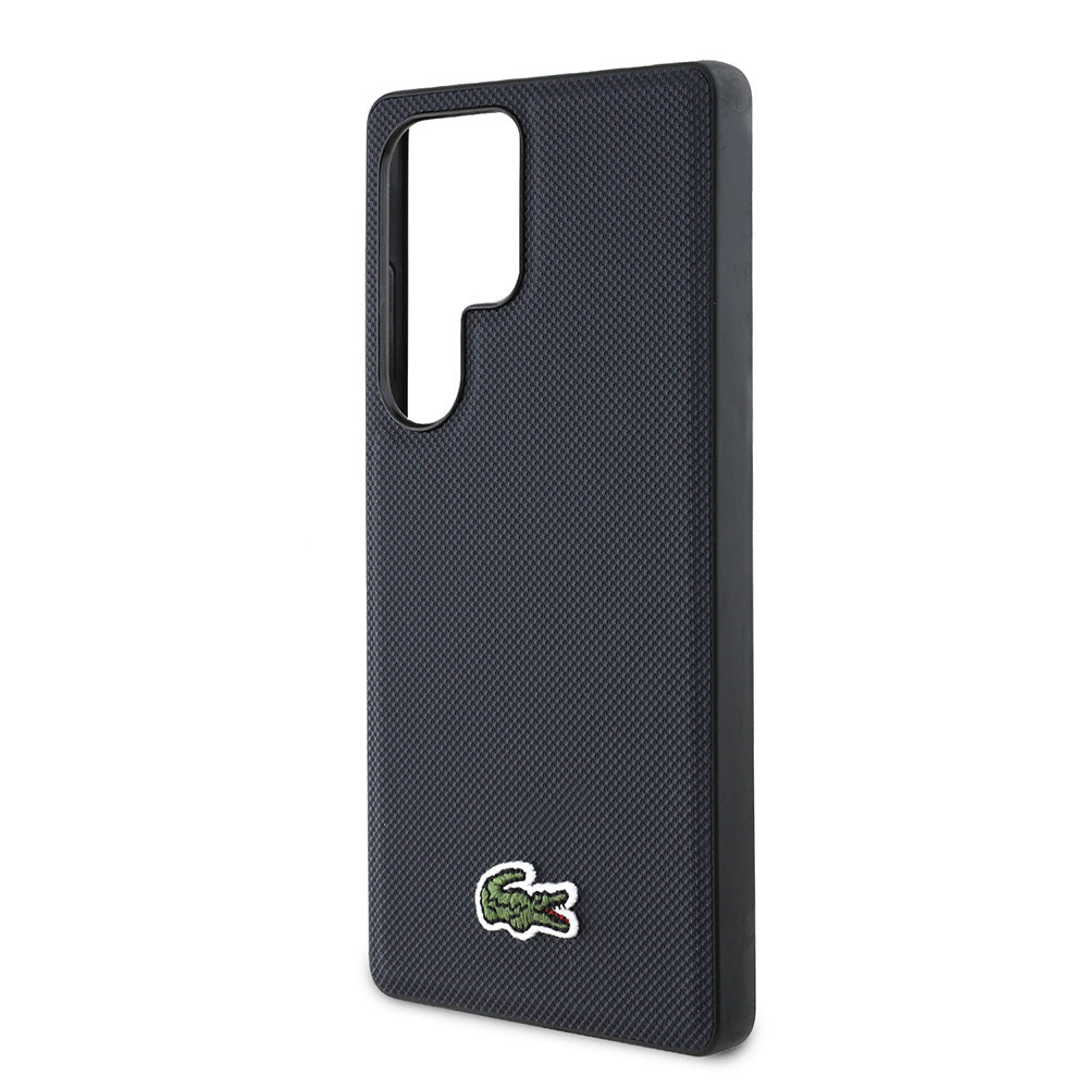 Galaxy S25 Ultra Kılıf Lacoste Orijinal Lisanslı PU Pike Desenli Arka Yüzey İkonik Timsah Dokuma Logolu Kılıf