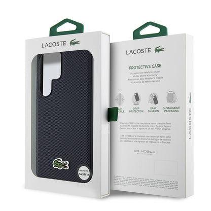 Galaxy S25 Ultra Kılıf Lacoste orijinal Lisanslı PU Pike Desenli Arka Yüzey İkonik Timsah Dokuma Logolu Kılıf
