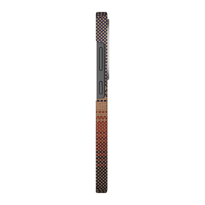 Galaxy S25 Ultra Kılıf M-safe Şarj Özellikli Aramid Fiber Pitaka Tactile Woven Sunset-Moonrise Serisi Kılıf
