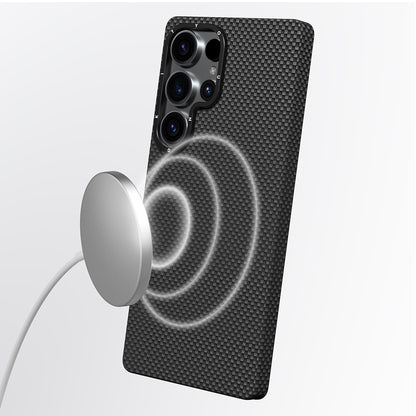 Galaxy S25 Ultra Kılıf M-safe Şarj Özellikli Aramid Fiber Youngkit 1500D Extreme Wing Serisi Kılıf