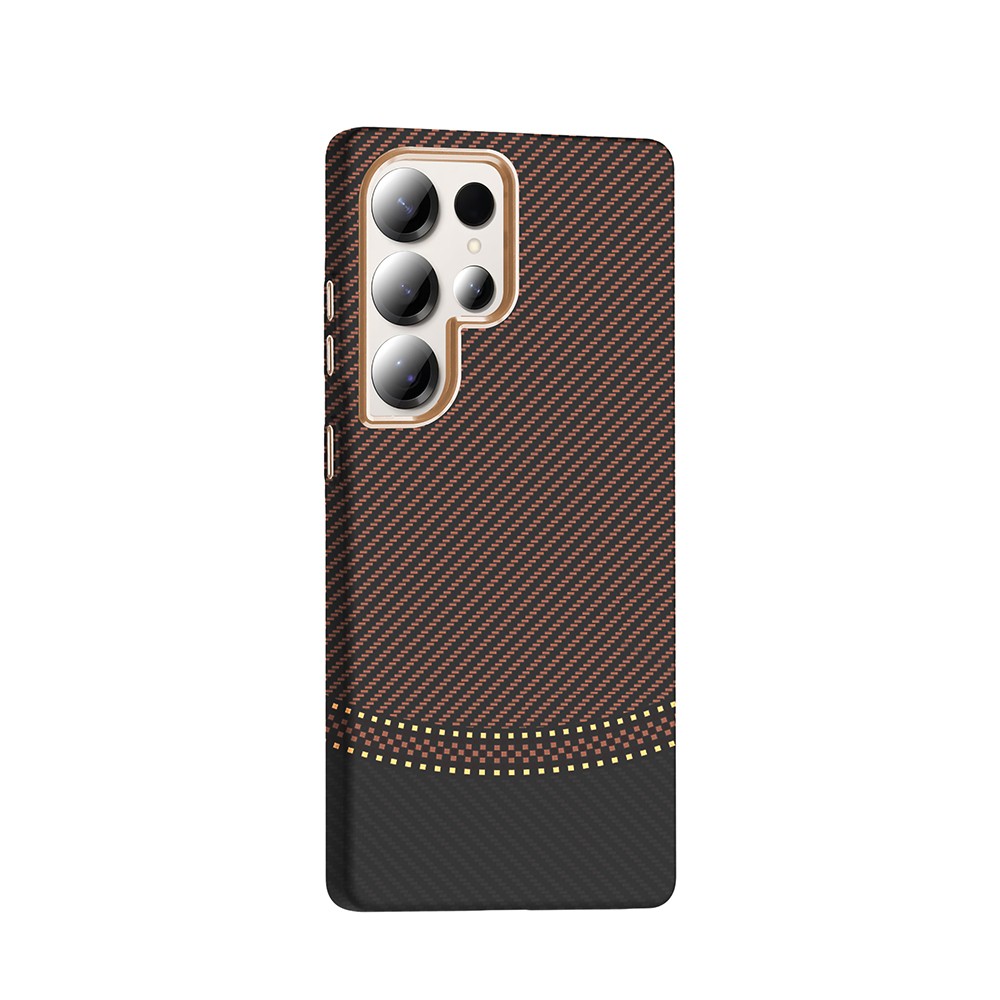 Galaxy S25 Ultra Kılıf M-safe Şarj Özellikli Karbon Fiber Görünümlü Zore Gros Kılıf